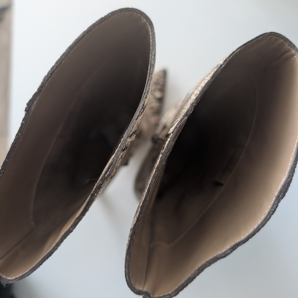 Vince Camuto Snake Print Heeled Boots - Picture 5 of 10